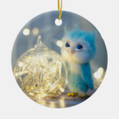 Cute owl kerstmis keramisch ornament (Voorkant)