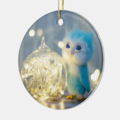 Cute owl kerstmis keramisch ornament (Links)