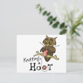 Cute Owl Knitting Briefkaart (Staand voorkant)