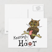 Cute Owl Knitting Briefkaart (Voorkant / Achterkant)