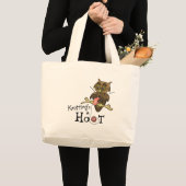 Cute Owl Knitting Grote Tote Bag (Voorkant (product))