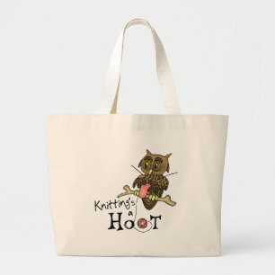 Cute Owl Knitting Grote Tote Bag
