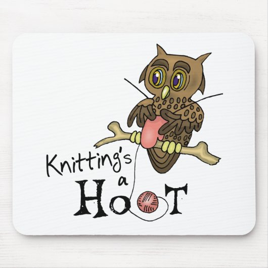 Cute Owl Knitting Muismat (Voorkant)