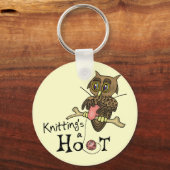Cute Owl Knitting Sleutelhanger (Voorkant)