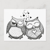 Cute owl koppel briefkaart (Voorkant)