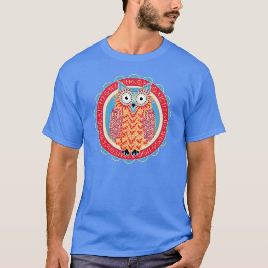 Cute Owl Lover's nachtelijke kleurige kleuren T-shirt (Voorkant)