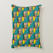 Cute Owl Lovers w/ Umbrella & Red Chocolate Box Accent Kussen (Voorkant(Verticaal))
