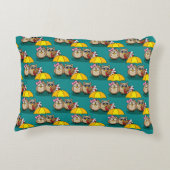 Cute Owl Lovers w/ Umbrella & Red Chocolate Box Accent Kussen (Achterkant)