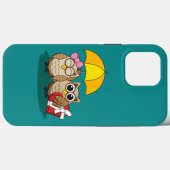 Cute Owl Lovers w/ Umbrella & Red Chocolate Box Case-Mate iPhone Case (Achterkant (horizontaal))