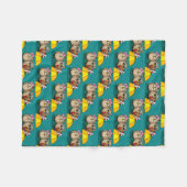 Cute Owl Lovers w/ Umbrella & Red Chocolate Box Fleece Deken (Voorkant (Horizontaal))