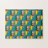 Cute Owl Lovers w/ Umbrella & Red Chocolate Box Legpuzzel (Horizontaal)