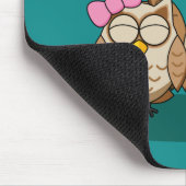 Cute Owl Lovers w/ Umbrella & Red Chocolate Box Muismat (Hoek)