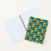 Cute Owl Lovers w/ Umbrella & Red Chocolate Box Notitieboek (Binnen)
