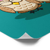 Cute Owl Lovers w/ Umbrella & Red Chocolate Box Poster (Hoek)