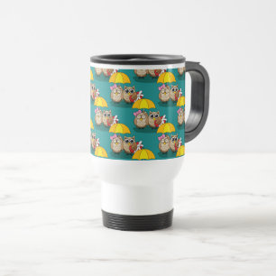 Cute Owl Lovers w/ Umbrella & Red Chocolate Box Reisbeker