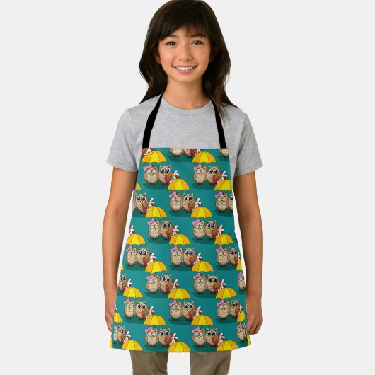 Cute Owl Lovers w/ Umbrella & Red Chocolate Box Schort (Insitu)