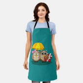 Cute Owl Lovers w/ Umbrella & Red Chocolate Box Schort (Gedragen)
