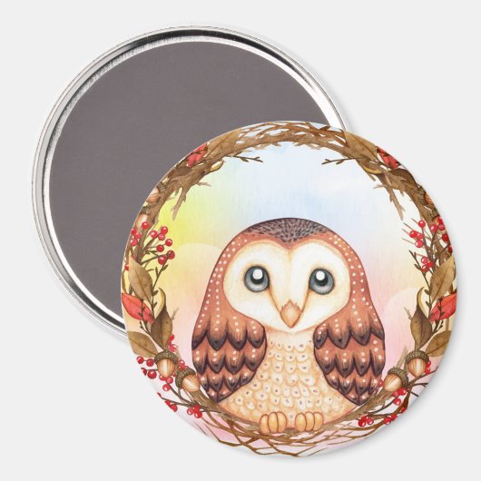 Cute Owl Magneet (Voorkant / Achterkant)