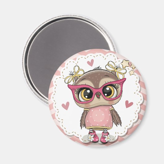Cute Owl Magneet (Voorkant / Achterkant)
