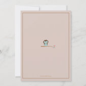 Cute Owl & Mama Het is een Jongen Baby shower Uitn Kaart (Achterkant)