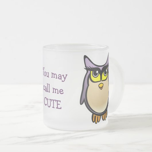 Cute Owl Matglas Koffiemok (Voorkant rechts)