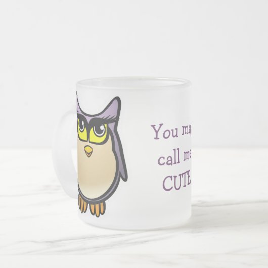 Cute Owl Matglas Koffiemok (Voorkant links)
