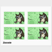 CUTE OWL MATTE RECTANGLE GIFT STICKKERS RECHTHOEKIGE STICKER (Vel)