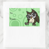 CUTE OWL MATTE RECTANGLE GIFT STICKKERS RECHTHOEKIGE STICKER (Tas)