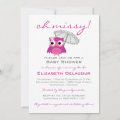 Cute Owl met de Uitnodiging van het Baby shower Pa (Achterkant)