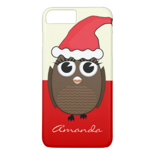 Cute Owl met kerstPet - Rood iPhone 8/7 Plus Hoesje