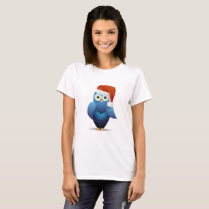 Cute owl met pet van Santa T-shirt