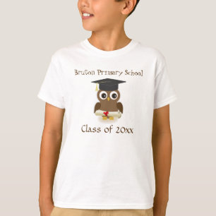 Cute owl, mortar, diploma kinder afstuderen T-shir T-shirt