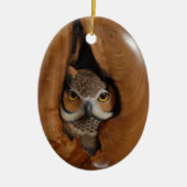 Cute Owl Nest woodland Kerstmis 2022 in het wild l Keramisch Ornament (Voorkant)