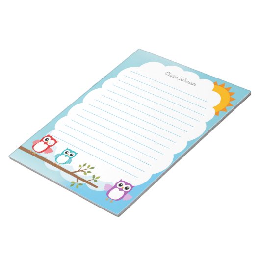 Cute Owl Notitieblok (Schuin)