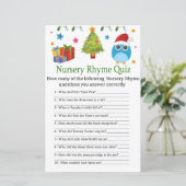 Cute Owl Nursery Rhyme Quiz baby shower game (Staand voorkant)