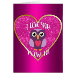 Cute Owl on Pink Heart Valentijnsdag