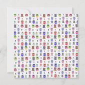 Cute Owl op een Uitnodiging van de Verjaardag van  (Achterkant)