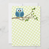 Cute Owl op Tak met Baby shower van poolpunten Kaart (Achterkant)