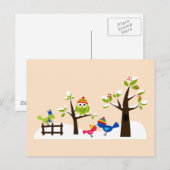 Cute Owl Owls Birds Winter Snow Briefkaart (Voorkant / Achterkant)