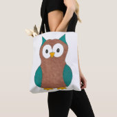 Cute Owl Ownership Blue Brown Bird Print Birds Tas (Dichtbij)