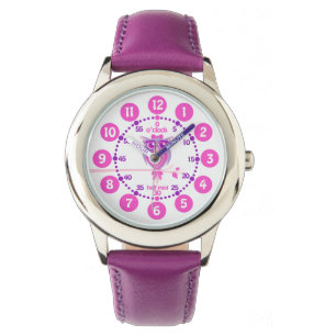 Cute owl paars en roze genummerd polshorloge horloge