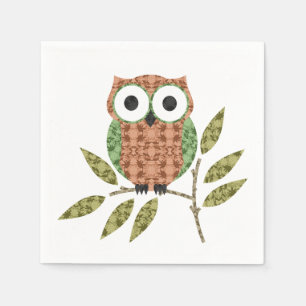 Cute Owl Paper Napkins Servetten