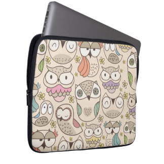 Cute owl patroon laptophoes laptop sleeve
