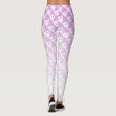 Cute owl patroon op pastelroze witte ombre leggings (Achterkant)