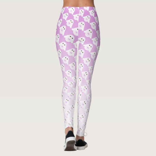 Cute owl patroon op pastelroze witte ombre leggings (Achterkant)