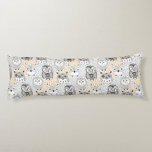 Cute Owl Pattern body kussens (Achterkant)
