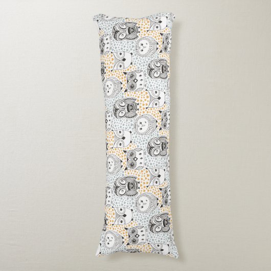 Cute Owl Pattern body kussens (Voorkant Verticaal)