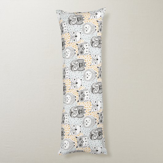 Cute Owl Pattern body kussens (Achterkant (Verticaal))