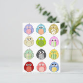 Cute Owl Pattern Briefkaart (Staand voorkant)