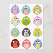 Cute Owl Pattern Briefkaart (Voorkant)